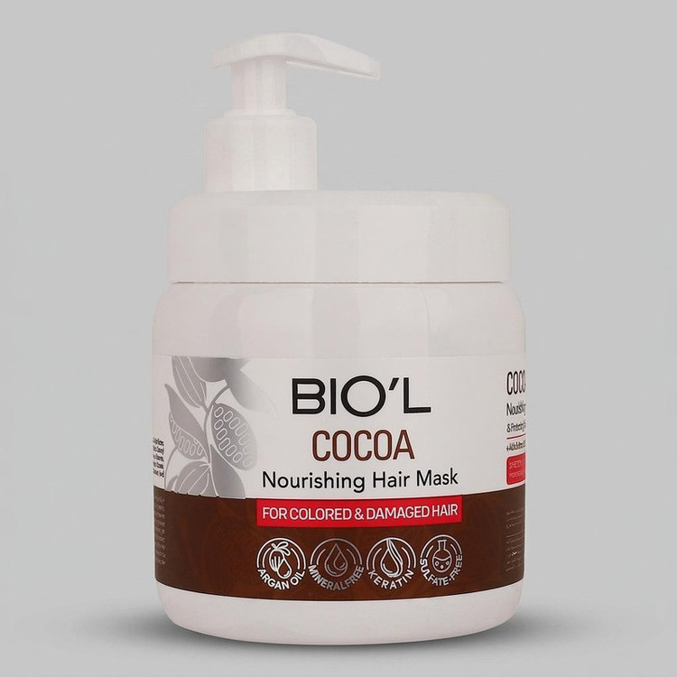ماسک تقویت کننده مو بیول مدل Cocoa مناسب برای موهای آسیب دیده و رنگ شده حجم 500 میلی لیتر