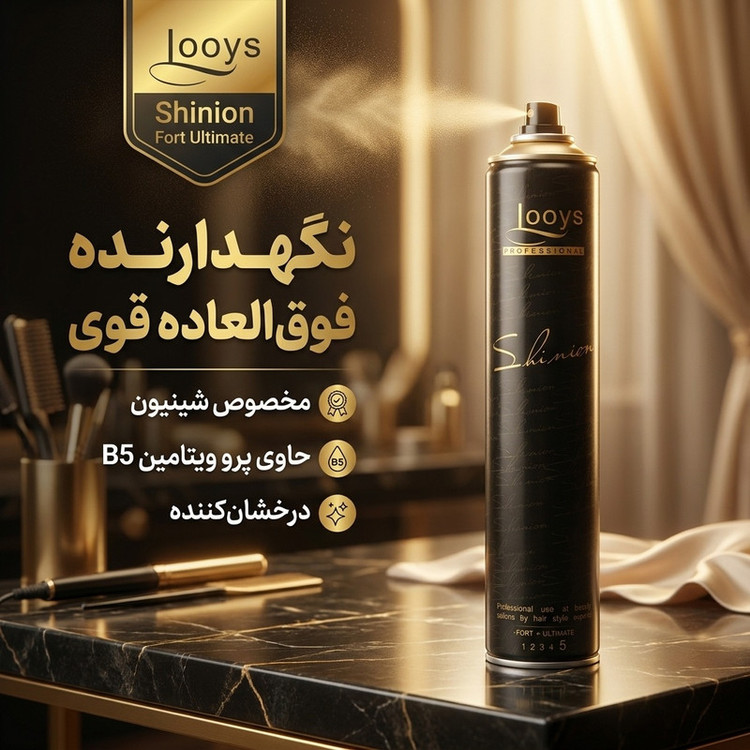 اسپری نگهدارنده حالت مو لویز مخصوص شینیون مدل Shinion Fort Ultimate حجم 500 میلی لیتر