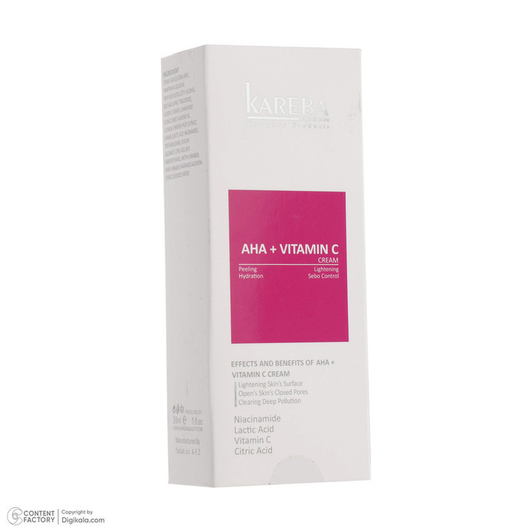 کرم مرطوب کننده کاربا مدل AHA + VITAMIN C حجم 30 میلی لیتر