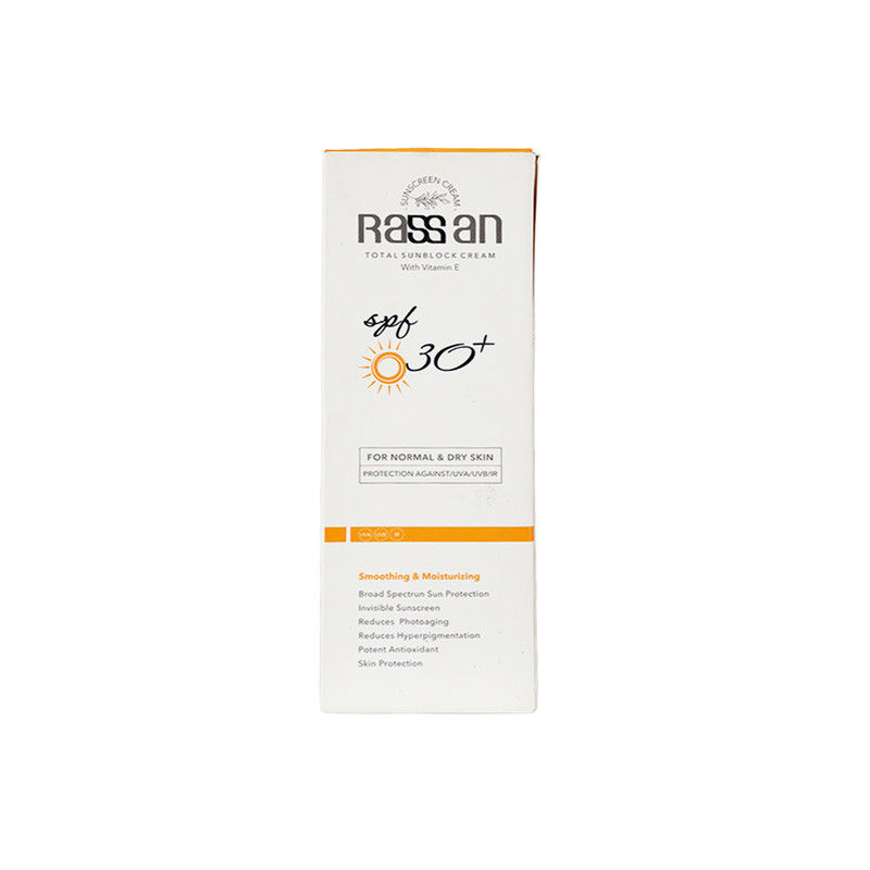 کرم ضد آفتاب بیرنگ صورت راسن SPF 30 محافظ در برابر UV مناسب برای پوست معمولی حجم 40 میلیلیتر