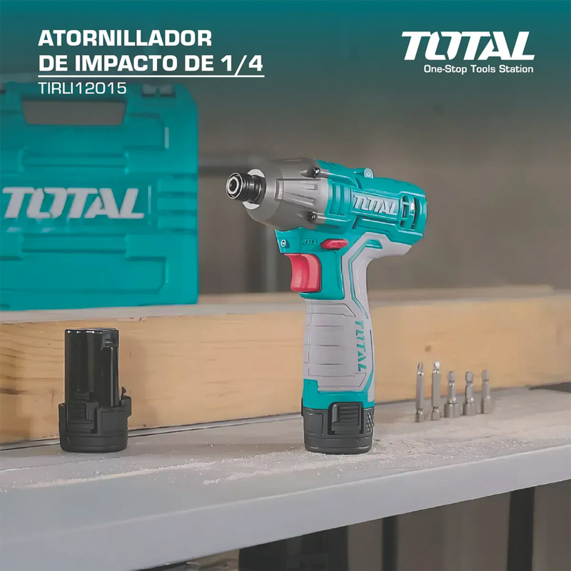 پیچ گوشتی شارژی ضربه ای 12 ولت توتال مدل TIRLI12015