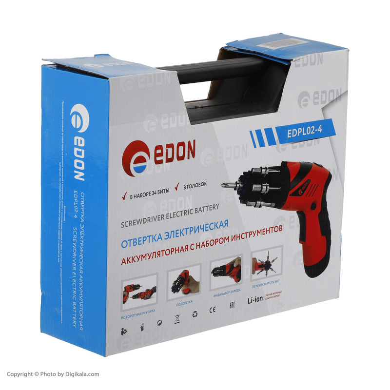 پیچ گوشتی شارژی ادون مدل EDPL02-4 مجموعه 43 عددی