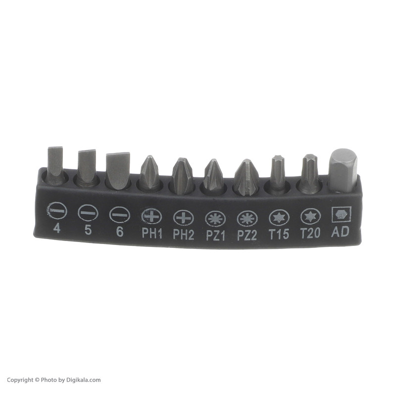 پیچ گوشتی چکشی شارژی سه نظام 10 میلیمتر 128 ولت جاب مدل JB-128 NetliX مجموعه 205 عددی