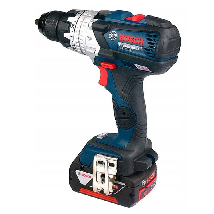 دریل پیچ گوشتی شارژی چکشی 18 ولت بوش مدل (GSB 18V-110 C Brushless (5Ah