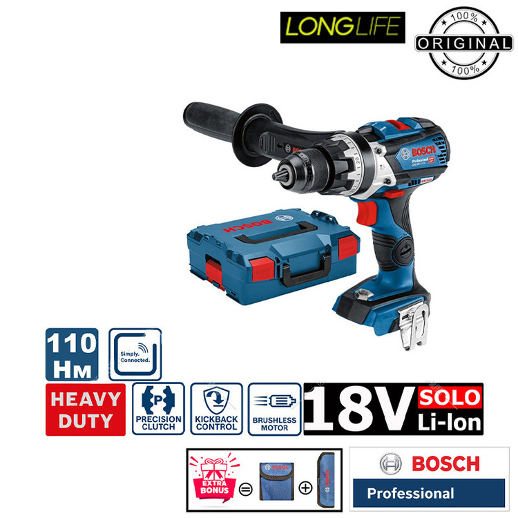 دریل پیچ گوشتی شارژی چکشی 18 ولت بوش مدل GSB 18V-110 C Extra (Without battery and charger)