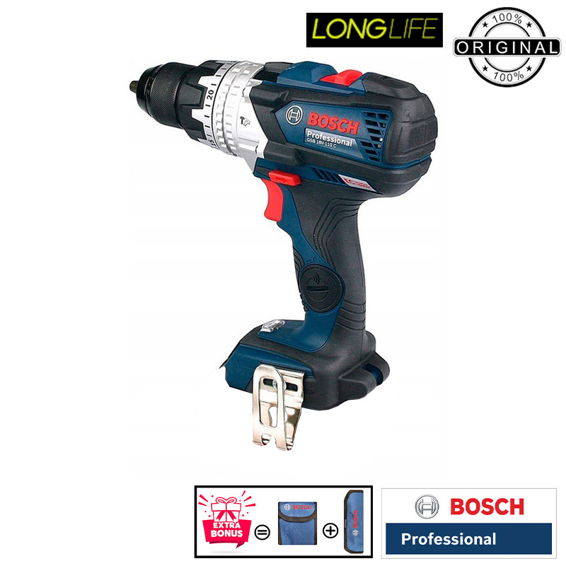 دریل پیچ گوشتی شارژی چکشی 18 ولت بوش مدل GSB 18V-110 C Extra (Without battery and charger)