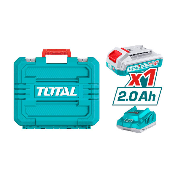 پیچ گوشتی شارژی 20 ولت چکشی توتال مدل THKTHP11652 مجموعه 165 عددی