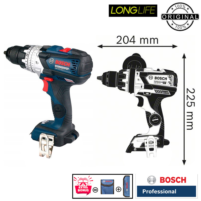 پیچ گوشتی شارژی چکشی 18 ولت بوش مدل هوشمند GSB 18 V -110 C Brushless Motor (5Ah)