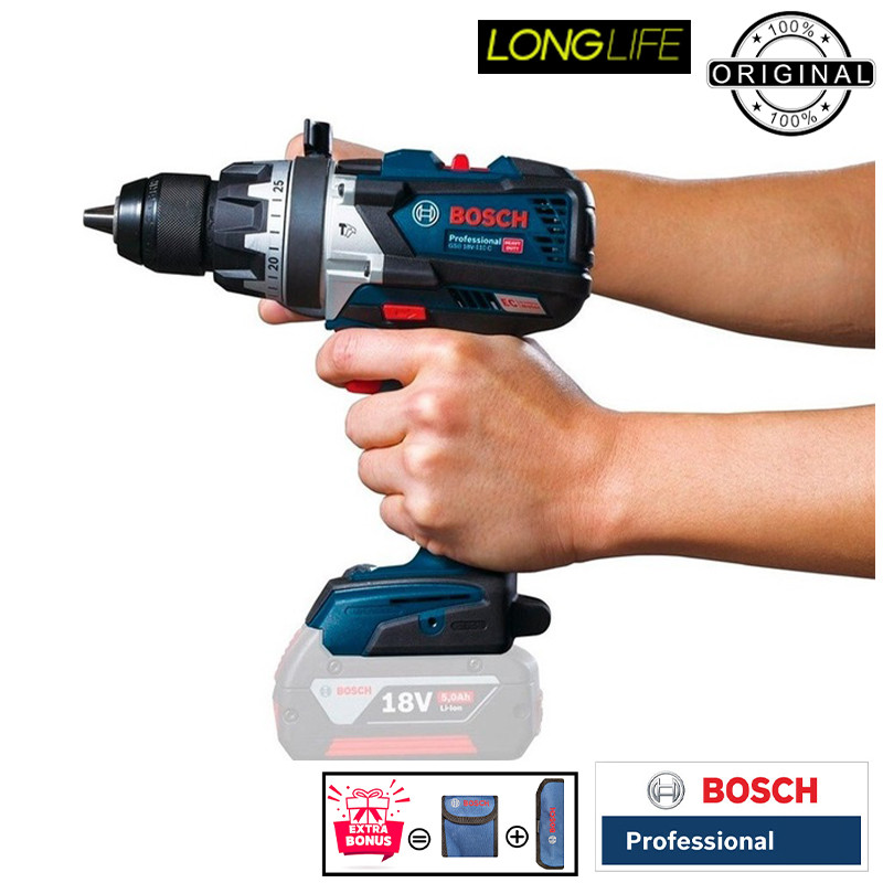 دریل پیچ گوشتی شارژی چکشی 18 ولت بوش مدل ( GSB 18V-110 C Brushless ( Without battery and charger