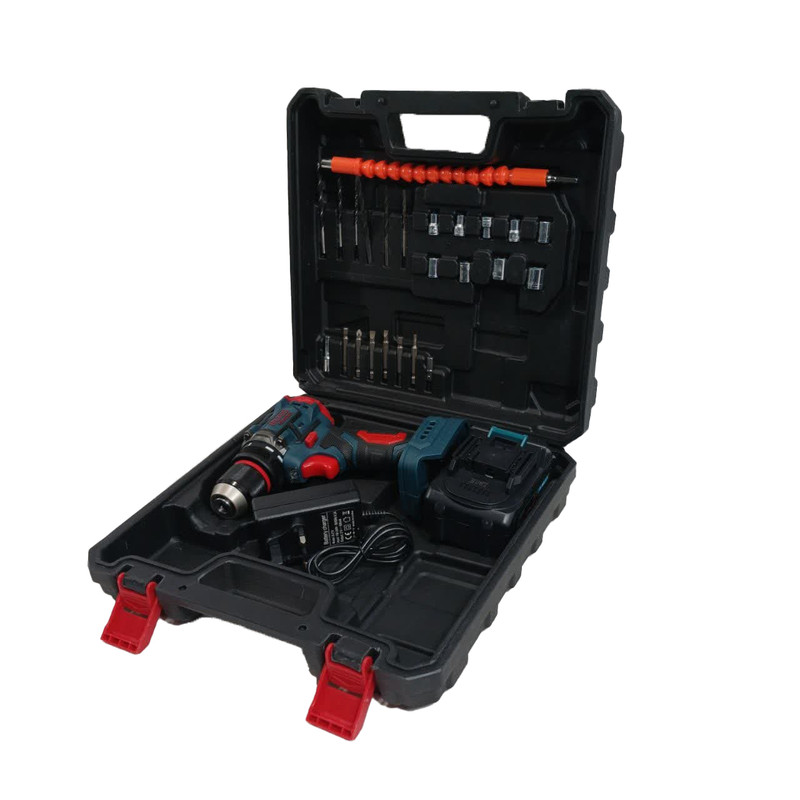 پیچ گوشتی شارژی باس مدل single-battery--brushless-88v مجموعه 28 عددی