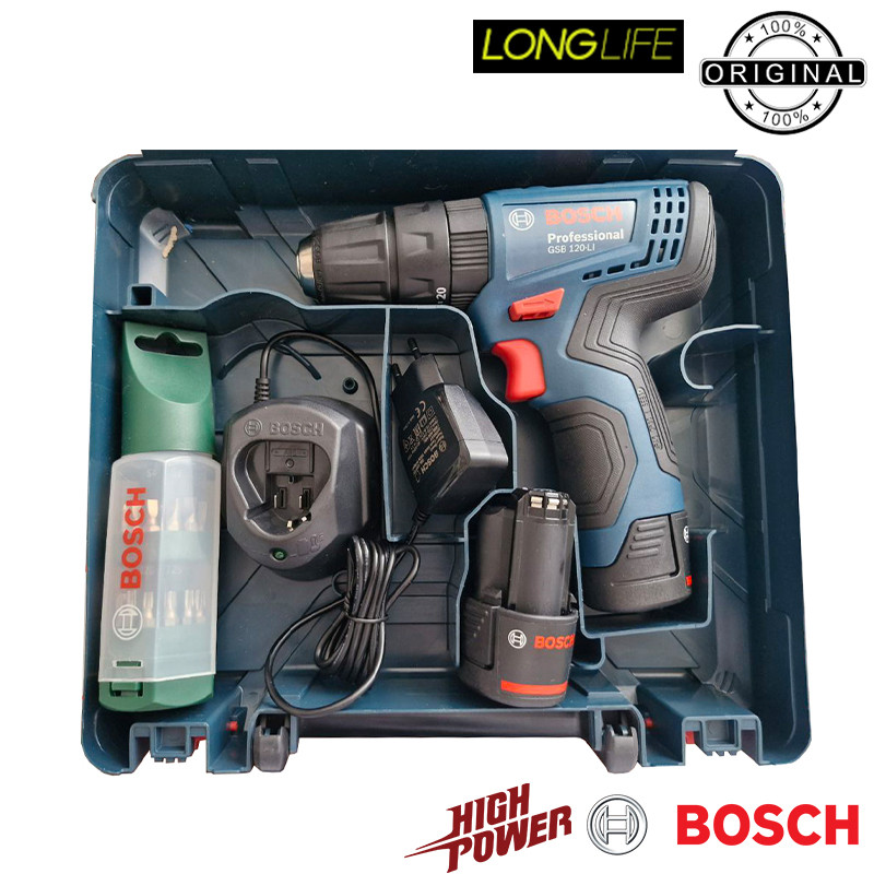پیچ گوشتی شارژی چکشی بوش مدل GSB 120 LI + Extra 25 pcs