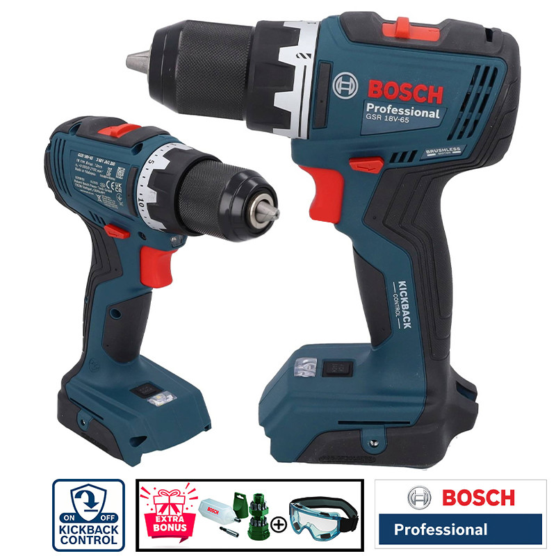 پیچ گوشتی شارژی چکشی 18 ولت بوش مدل فوق هوشمند کد GSB 18V-65 Brushless Motor