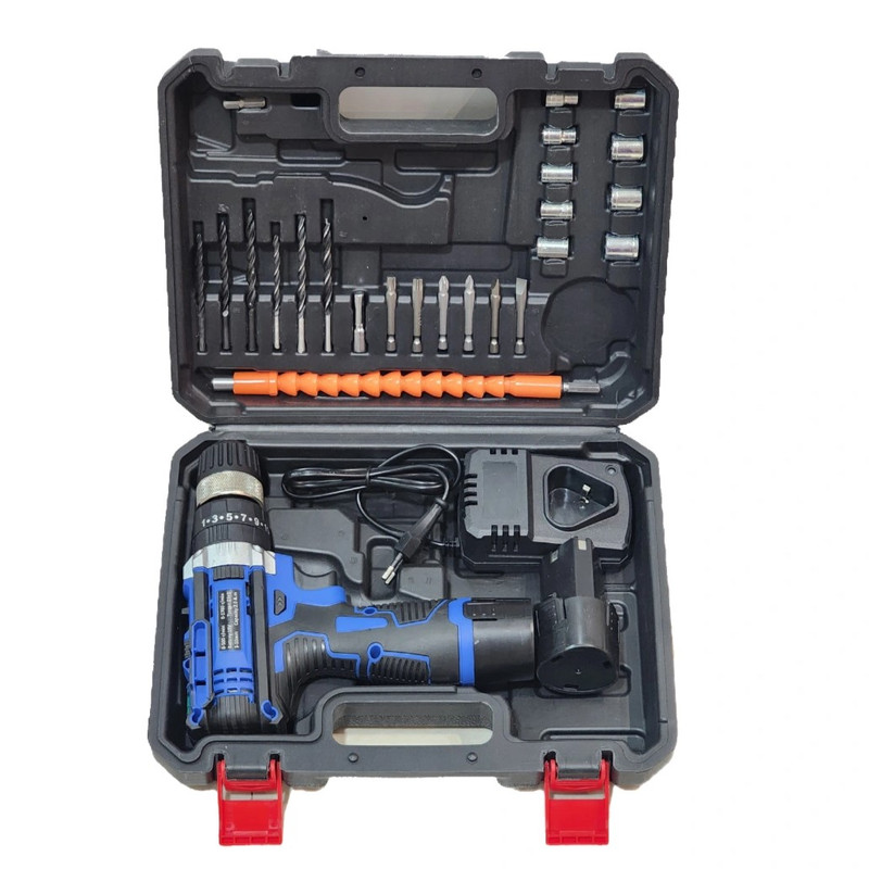 دریل پیچ گوشتی شارژی چکشی دلیکس مدل DLBL18V مجموعه 35 عددی