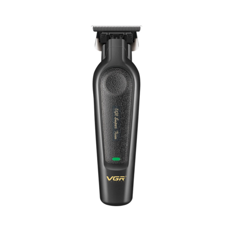 ماشین اصلاح موی سر و صورت وی جی آر مدل V-995 با تیغه کربن استیل، باتری لیتیوم یون 2000 میلیآمپر ساعت، شارژ USB، قابلیت تنظیم سرعت و طراحی ارگونومیک و سبک