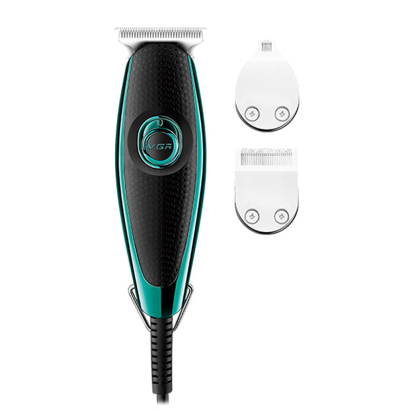 ماشین اصلاح موی سر و صورت وی جی ار مدل V - 099 با تیغه استیل ضد زنگ، قابلیت تنظیم سرعت، موتور قدرتمند، 3 سری مختلف، 5 عدد شانه تنظیم ارتفاع، همراه با برس تمیزکننده، روغن و شانه، منبع انرژی برق
