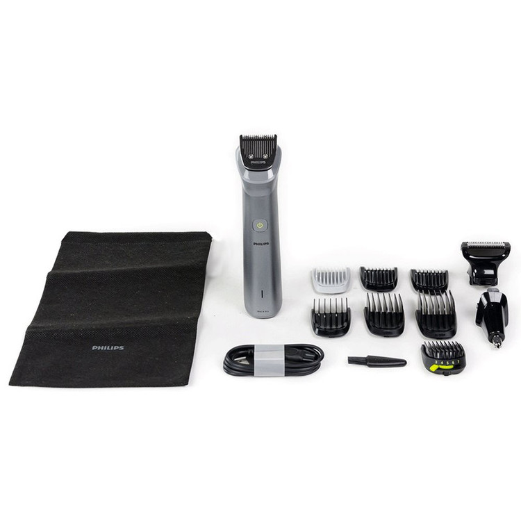 ماشین اصلاح موی سر و صورت فیلیپس مدل MG5930 با تیغه استیل خودتیزشونده، ضد آب، باتری قابل شارژ با 120 دقیقه زمان استفاده، تکنولوژی تنظیم سرعت هوشمند، سری اصلاح بدن و موزن گوش و بینی
