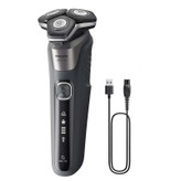 ماشین اصلاح موی صورت فیلیپس مدل SHAVER 5000 Series با تیغههای کربن استیل، سنسور هوشمند، سرهای انعطافپذیر 360 درجه، ضد آب، قابلیت اصلاح با شماره صفر، شارژ سریع و منبع انرژی کابل USB