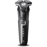 ماشین اصلاح موی صورت فیلیپس مدل SHAVER 5000 Series با تیغههای کربن استیل، سنسور هوشمند، سرهای انعطافپذیر 360 درجه، ضد آب، قابلیت اصلاح با شماره صفر، شارژ سریع و منبع انرژی کابل USB