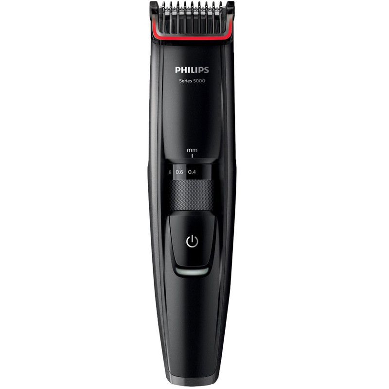 ماشین اصلاح صورت فیلیپس مدل BT5200، 13 با تیغه‌های تمام فلزی ضد زنگ، قابلیت اصلاح در 17 اندازه مختلف از 0.4 تا 10 میلی‌متر، نشانگر باتری 3 حالته، قابل استفاده با سیم و بدون سیم، قابلیت شست‌وشو، مدت زمان استفاده 60 دقیقه و شارژ سریع
