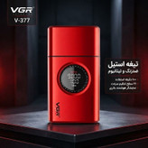 ماشین اصلاح موی صورت شارژی وی جی آر مدل V-377 با تیغه استیل ضدزنگ و پوشش تیتانیوم، باتری 1400mAh با 100 دقیقه استفاده، 21 سطح تنظیم سرعت و نمایشگر هوشمند باتری و سرعت