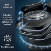ماشین اصلاح موی صورت فیلیپس مدل S5898 با تکنولوژی Skin IQ و سنسور Power Adapt، ضد آب، تیغه استیل پیشرفته خودتیزشونده، شارژ سریع 5 دقیقهای، مدت استفاده 60 دقیقه، دارای خط زن، استند و کیف نگهداری