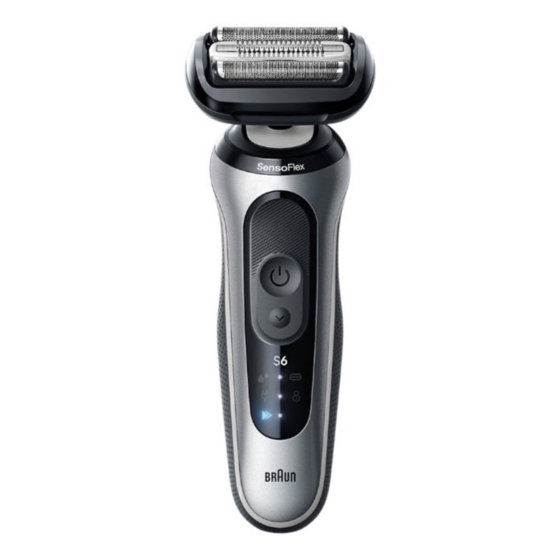 ماشین اصلاح موی صورت شارژی براون مدل series 6 62-S1000s با سر چرخان SensoFlex، فویل فوق نازک 0.058 میلیمتری، فناوری AutoSense، ضد آب، باتری لیتیوم-یونی با شارژ سریع، نمایشگر LED و قابلیت اصلاح خشک و مرطوب