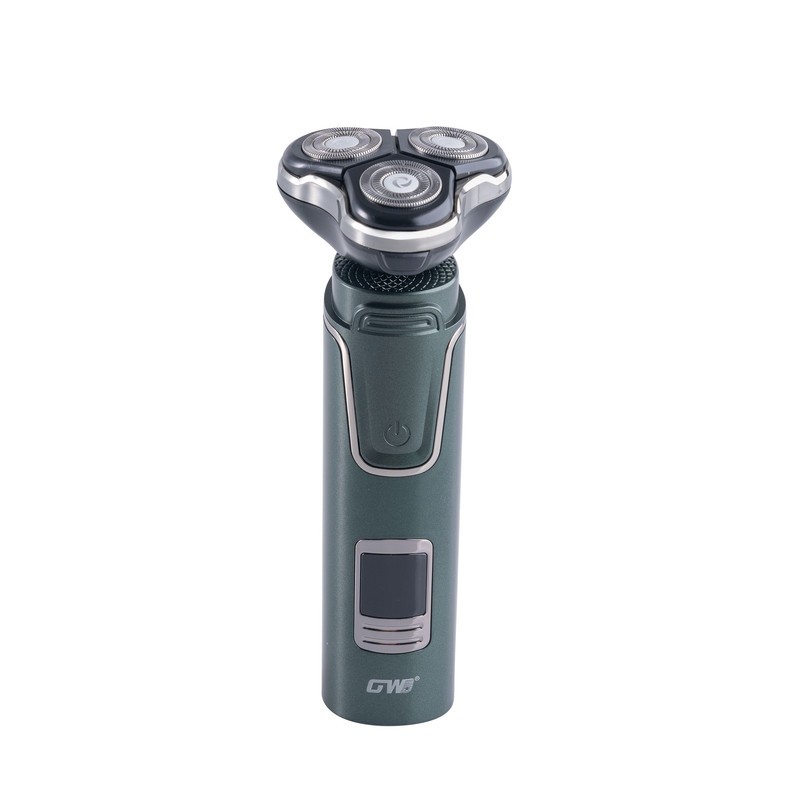 ست ماشین اصلاح موی صورت و بینی شارژی جی دبلیو مدل GW-9936B، صفر زن، خط زن و حجم زن، تیغه استیل ضد زنگ، اندازه اصلاح 0.1 میلی‌متر، ضد آب با گواهی IPX7، نمایشگر LCD، باتری لیتیوم یون با ظرفیت 2200 میلی‌آمپر ساعت، همراه با 6 شانه قابل تنظیم