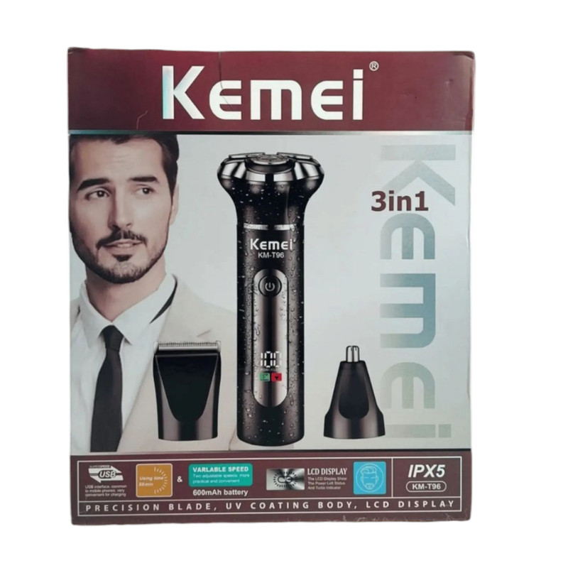 ست ماشین اصلاح موی صورت و بدن شارژی کیمی مدل KM-T96
