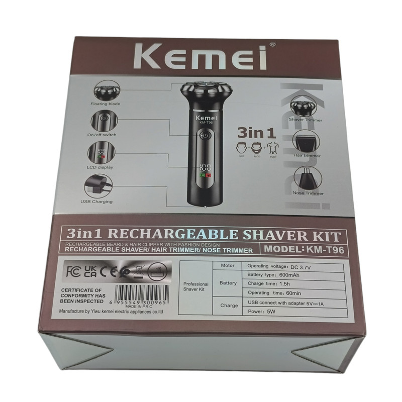 ست ماشین اصلاح موی صورت و بدن شارژی کیمی مدل KM-T96