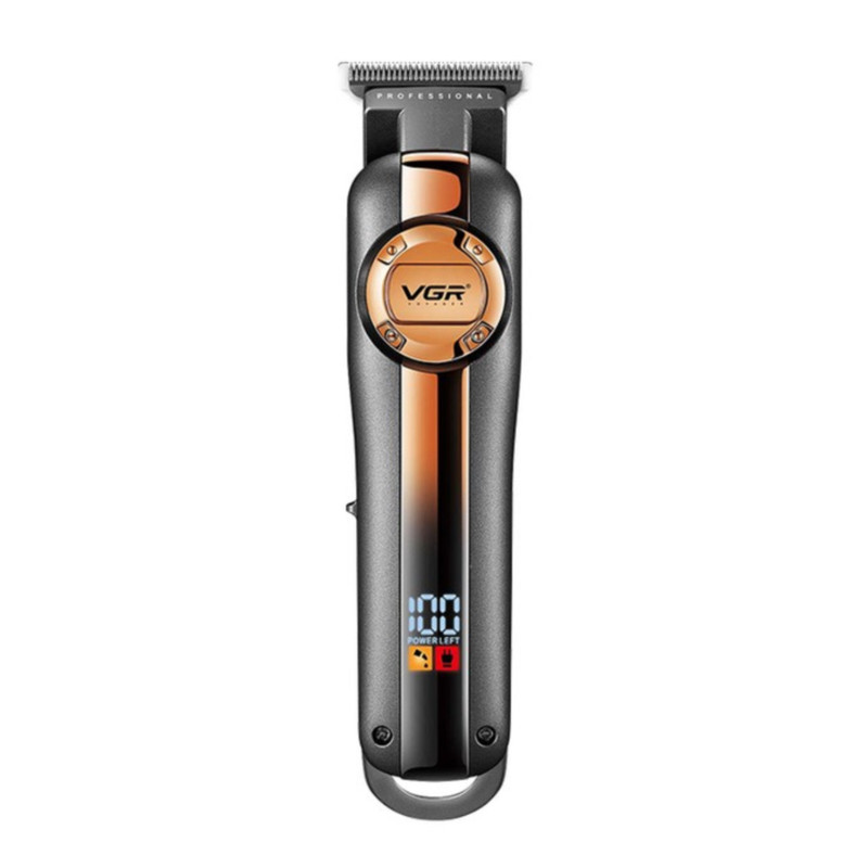 ماشین اصلاح موی سر و صورت وی جی ار مدل V-941 با تیغه کربن استیل، موتور قدرتمند، باتری لیتیومی 2000 میلی‌آمپر، نمایشگر LED میزان شارژ، منبع تغذیه کابل USB، طراحی ارگونومیک، سه عدد شانه تنظیم طول مو، مدت استفاده 250 دقیقه پس از شارژ کامل