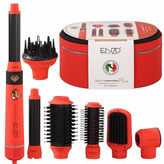 سشوار برس دار حالت دهنده انزو پروفیشینال مدل EN-4133 PRO با توان 1500 وات، موتور DC، تنظیمات دما سه حالته، تنظیم سرعت دو سرعته، فرکنندگی، صافکنندگی، خشککنندگی قوی، حجمدهندگی، همراه با سری شانهدار