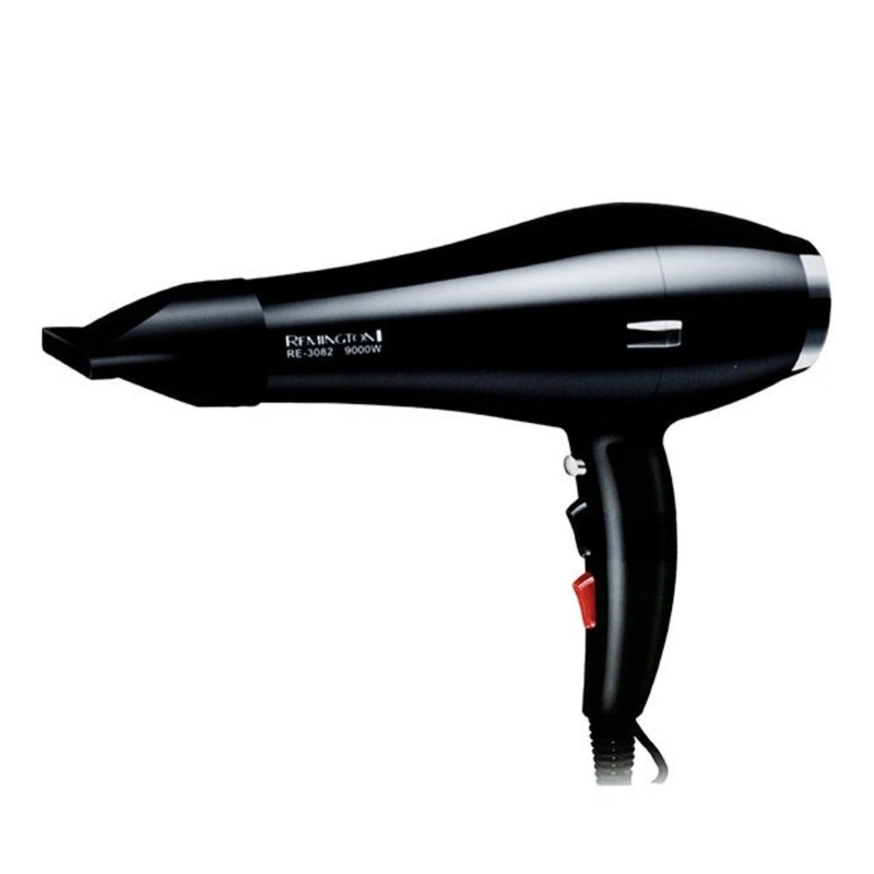 سشوار خانگی و حرفه‌ای رمینگتون مدل RE-3082 با موتور AC، توان 9000 وات، تنظیمات دما و سرعت دو حالته، سری صاف‌کننده، همراه با متمرکزکننده پهن، وزن 700 گرم