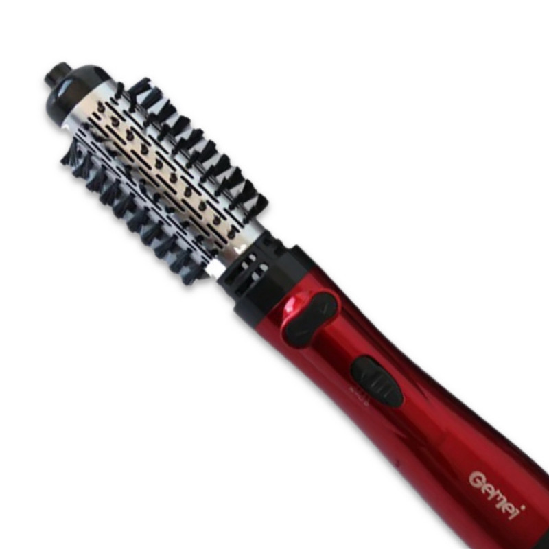 سشوار برسدار چرخشی 800 وات جیمی مدل GM-4829، موتور AC، وزن 450 گرم، المنت سرامیک، دارای سری برسدار گرد باریک، سری برسدار گرد پهن با ویژگی صافکنندگی، حجمدهندگی، با قابلیت باد سرد