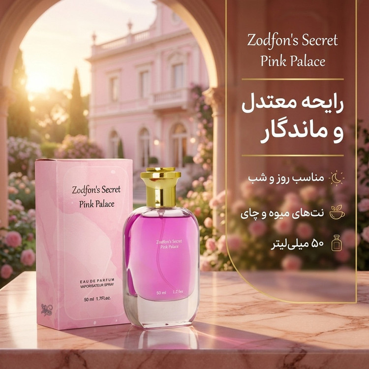 ادو پرفیوم زنانه زدفون مدل Pink Palace با رایحه معتدل حجم 50 میلی لیتر