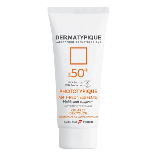 فلوئید ضد آفتاب بیرنگ صورت درماتیپیک SPF50 مدل ANTI-REDNESS FLUID محافظ در برابر UVA,UVB مناسب برای پوست قرمز و حساس حجم 40 میلی لیتر