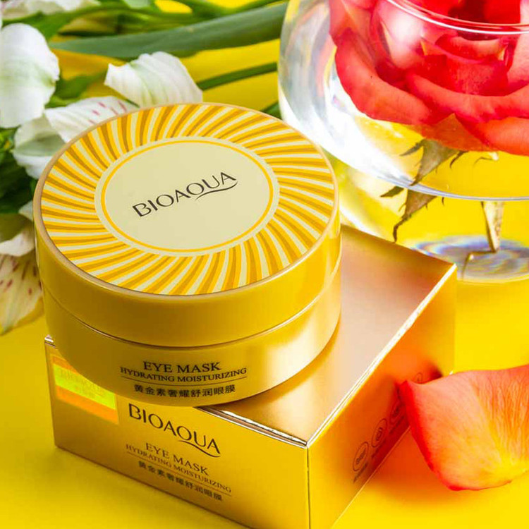 ماسک زیر چشم بایو آکوا مدل HM حجم 80 میلیلیتر با 60 عدد ماسک ورقهای، آبرسان، مرطوبکننده، ضد چروک، نرمکننده و رفع تیرگی و پف زیر چشم، حاوی ویتامینهای تقویتی و مناسب پوست معمولی