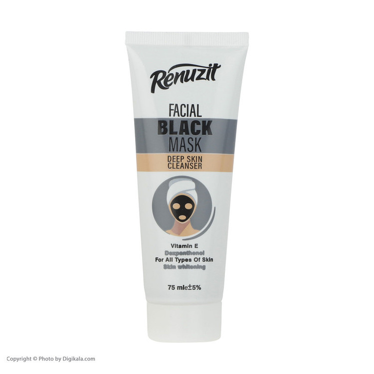 ماسک کرمی صورت و بدن رینوزیت مدل Black Deep حجم 75 میلیلیتر کوچککننده منافذ، روشنکننده، لایهبردار، تسکیندهنده و جوانکننده با ویتامین E، مناسب انواع پوست و استفاده روز و شب