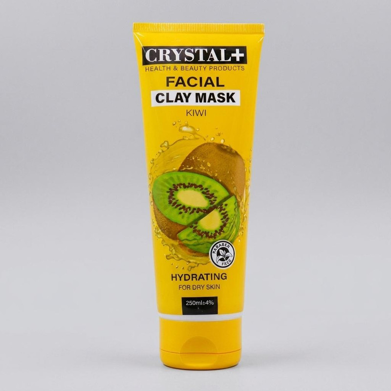 ماسک صورت خاک رس و عصاره کیوی کریستال مدل با حجم 250 میلی‌لیتر، آبرسان، مرطوب‌کننده، نرم‌کننده، مغذی، فاقد پارابن، مناسب پوست خشک، کاربرد صورت و بدن