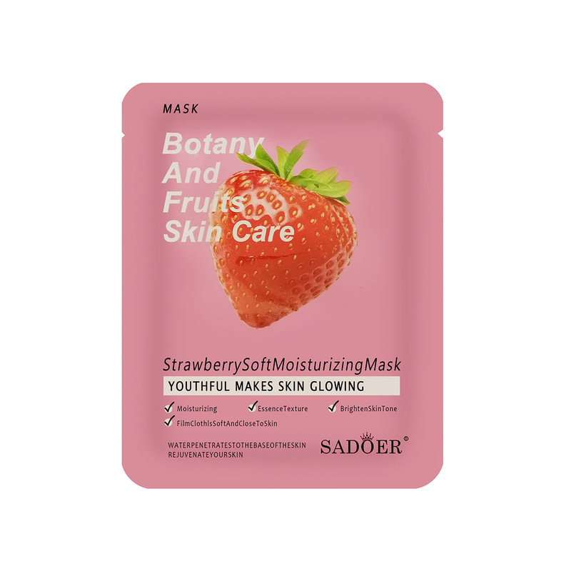 ماسک صورت سادور مدل Strawberry حجم 25 میلیلیتر، آرامشبخش، تقویتکننده، جوانکننده، درخشانکننده، حاوی ویتامین A، B و B1، مناسب انواع پوست