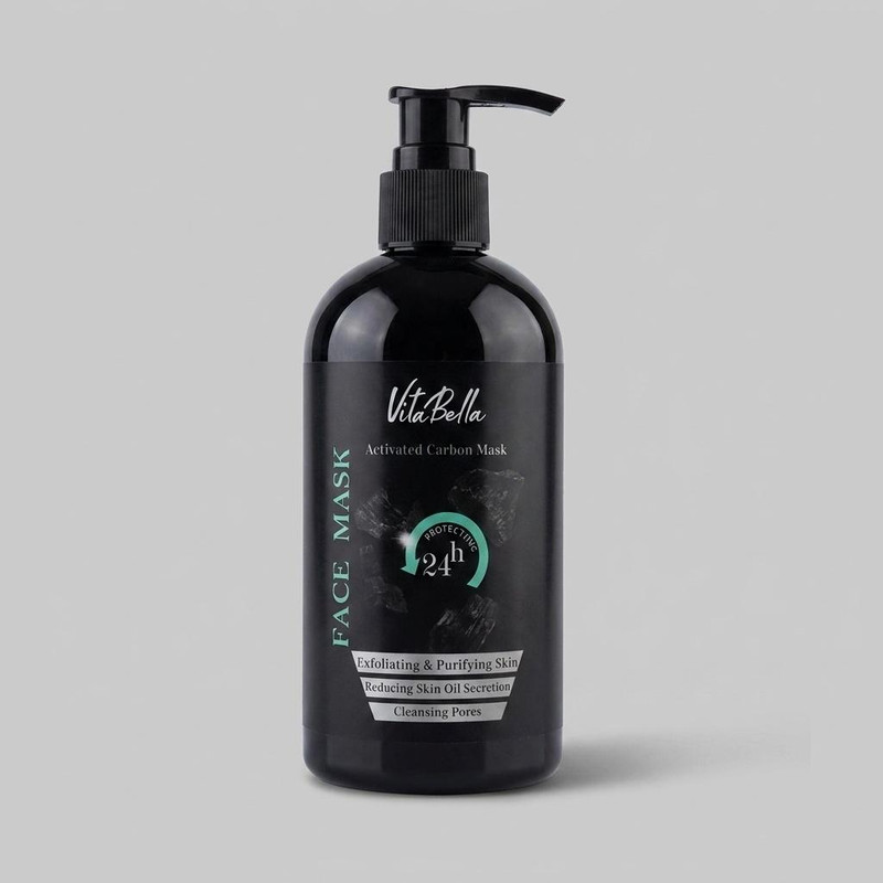 ماسک صورت ویتابلا مدل کربن فعال حجم 300 میلی‌لیتر لایه‌بردار، کاهش‌دهنده چربی و براقیت پوست، کوچک‌کننده منافذ، ضد جوش سرسیاه، شاداب‌کننده و نرم‌کننده پوست مناسب انواع پوست