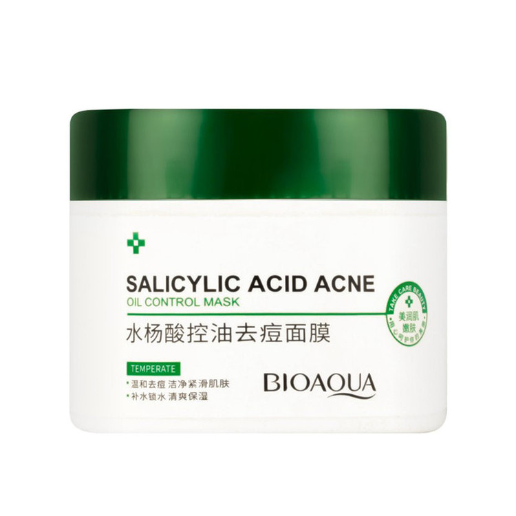 ماسک صورت بایو آکوا مدل SALICYLIC ACID ACNE حجم 120 میلیلیتر مرطوبکننده، کنترلکننده چربی، آبرسان، بستهکننده منافذ باز، روشنکننده و افزاینده استحکام پوست مناسب انواع پوست و ضد جوش