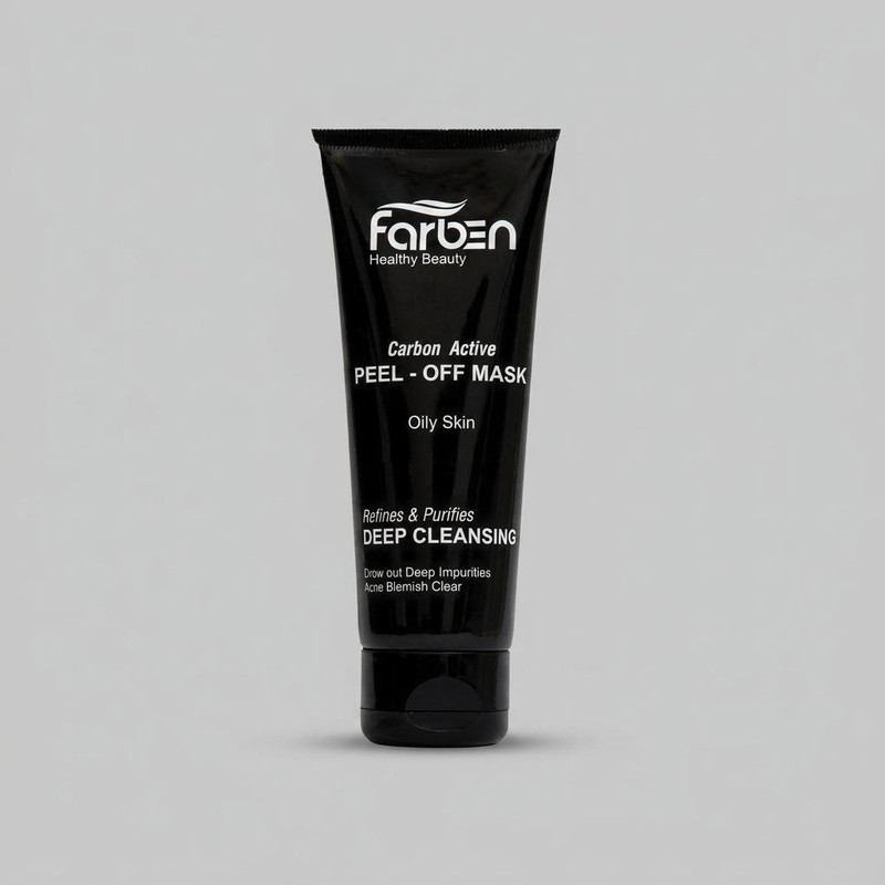 ماسک زغال ورقه‌ای صورت فاربن مدل Peel-Off حجم 75 میلی‌لیتر، کاهش چربی، رفع جوش سرسیاه، کوچک‌کننده منافذ، روشن‌کننده و سم‌زدای پوست، مناسب پوست چرب