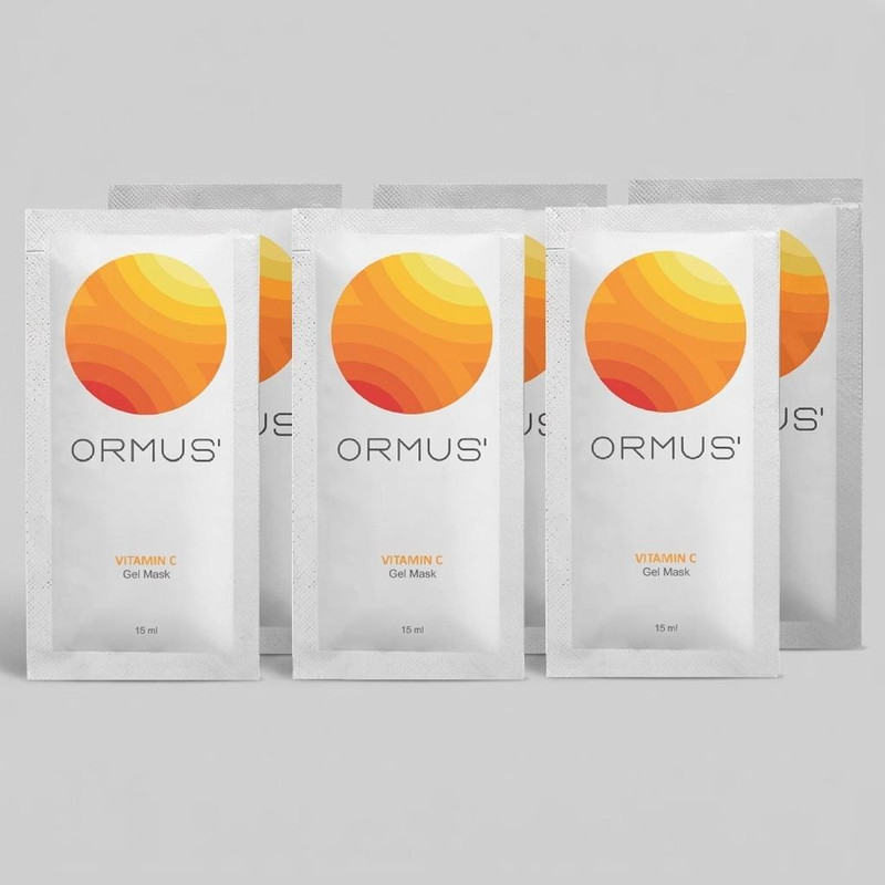ژل ماسک صورت و بدن اورموس مدل ویتامین C حجم 15 میلی‌لیتر با خاصیت روشن‌کننده، درخشان‌کننده، ضد چروک، محکم‌کننده و لطافت‌بخش مناسب انواع پوست بسته 6 عددی