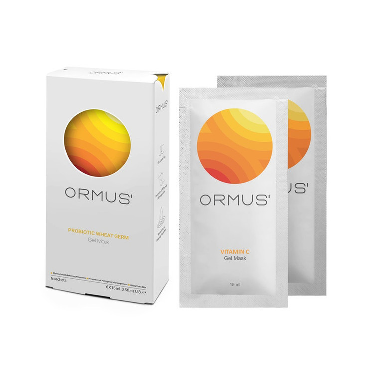 ژل ماسک صورت و بدن اورموس مدل ویتامین C حجم 15 میلیلیتر با خاصیت روشنکننده، درخشانکننده، ضد چروک، محکمکننده و لطافتبخش مناسب انواع پوست بسته 6 عددی