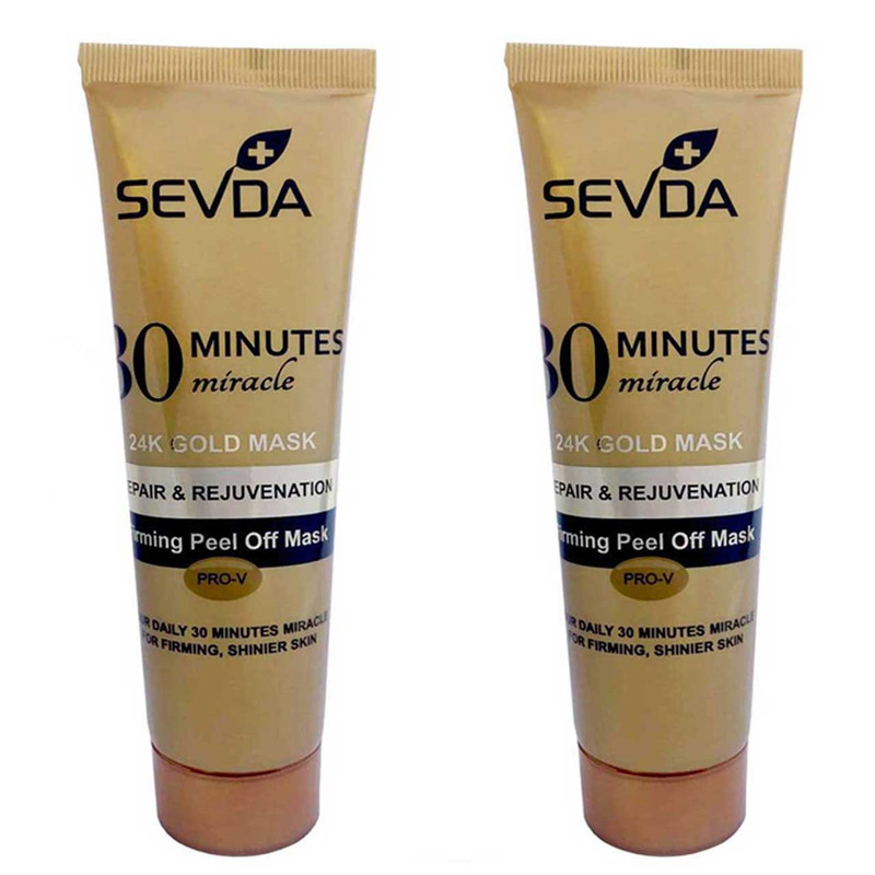 ماسک طلا صورت سودا مدل Repair And Rejuvenation حجم 100 میلی‌لیتر، مناسب انواع پوست، ترمیم‌کننده و جوان‌کننده پوست، بسته 2 عددی