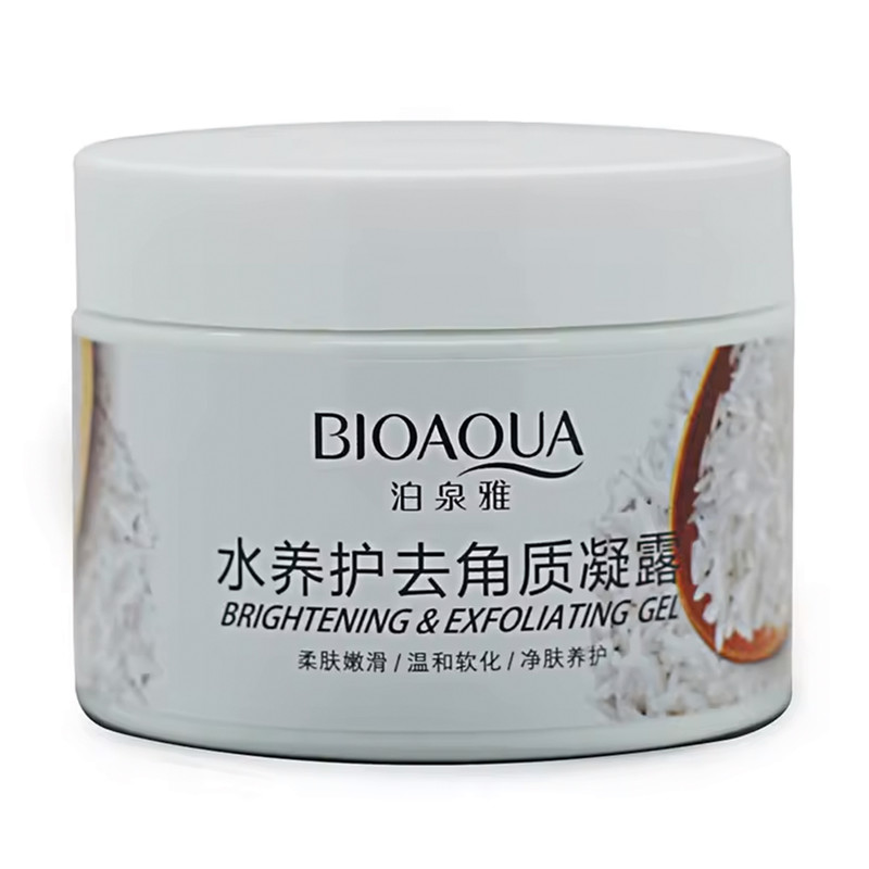 ماسک و ژل لایهبردار صورت بایو آکوا مدل Exfoliating rice حجم 140 میلیلیتر، مرطوبکننده، آرامشبخش، بدون سولفات، حاوی ویتامین E، مناسب پوست معمولی، استفاده هفتگی 2 تا 3 بار، مجوز سازمان غذا و دارو