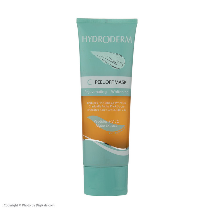 ماسک صورت هیدرودرم مدل Peel Off وزن 100 گرم مناسب پوست معمولی با خاصیت شفافکننده و لطافتبخش، حاوی ویتامین سی، پپتید و گلیسیرین، مناسب آقایان و خانمها، مجوز سازمان غذا و دارو