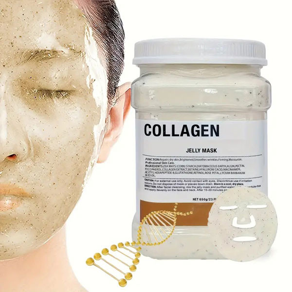 ماسک پودری هیدروژلی صورت دکتر مینایر مدل Collagen وزن 650 گرم با کلاژن هیدرولیز شده، آبرسان، مرطوبکننده، جوانکننده، کوچککننده منافذ باز، ضد چروک و ضد پیری مناسب انواع پوست