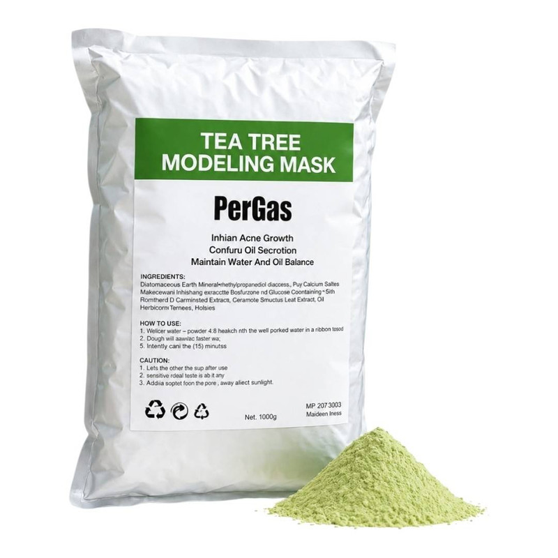 ماسک صورت پرگاس مدل مدلینگ لاتکسی رایحه چای سبز مناسب پوست چرب و مختلط حجم 1000 میلی لیتر