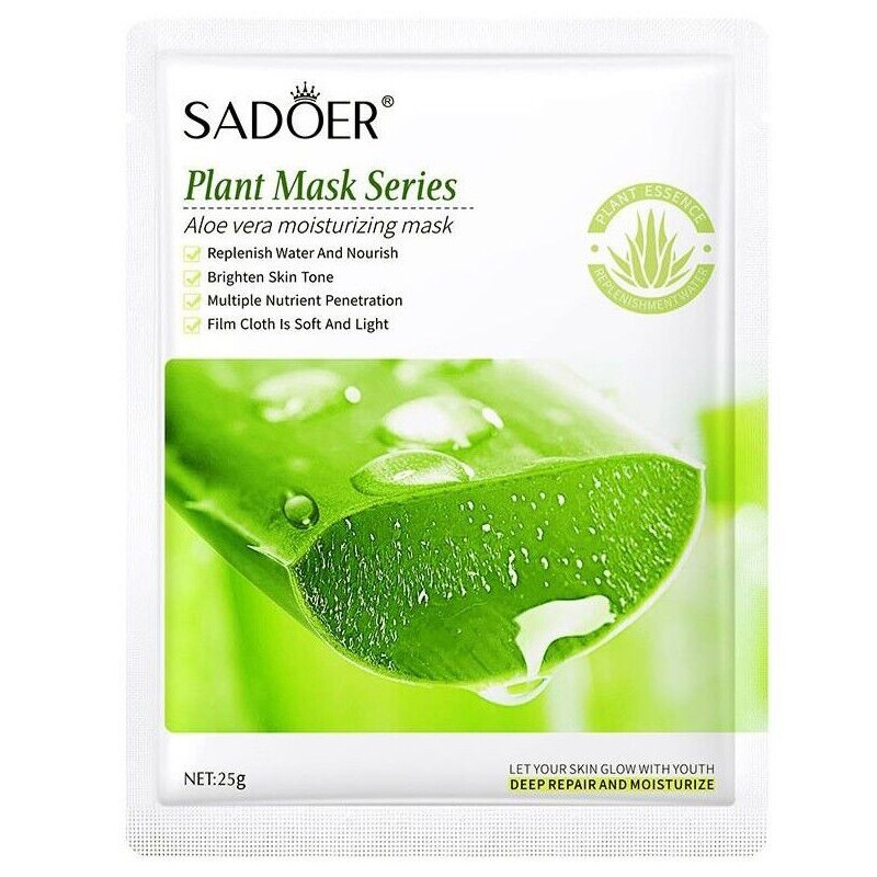 ماسک صورت سادور مدل Plant بسته 5 عددی آبرسان، مرطوبکننده، نرمکننده، مغذی، ترمیمکننده، ضد چروک و ضد جوش با عصاره هویج، کلم بروکلی، گل رز، توت فرنگی و آلوئه ورا مناسب انواع پوست